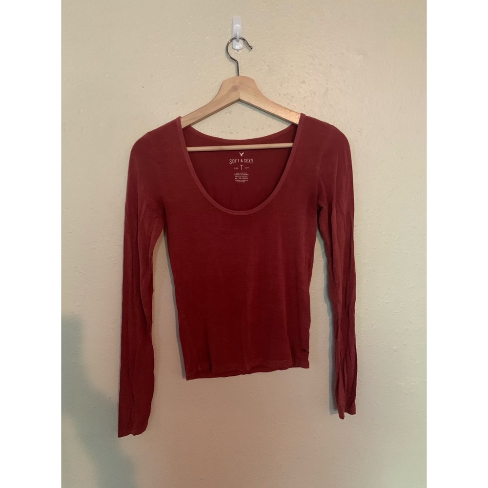 American Eagle Soft n Sexy Scoop Neck Long Sleeve T Shirt